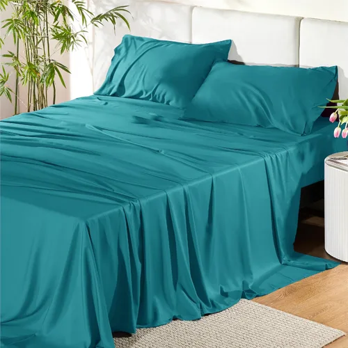 Vista 16 de Bedsure PureWoven 100% rayón derivado de bambú, sábanas de cama individual, 3 piezas