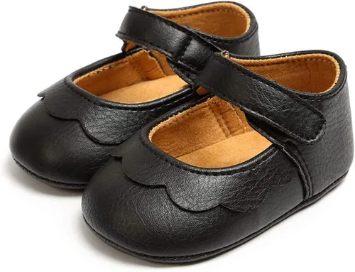 Vista 5 de LAFEGEN Zapatos planos Mary Jane para bebés y niñas con Bownot, suela suave, suela suave, piel sintética, recién nacidos, para primeros pasos
