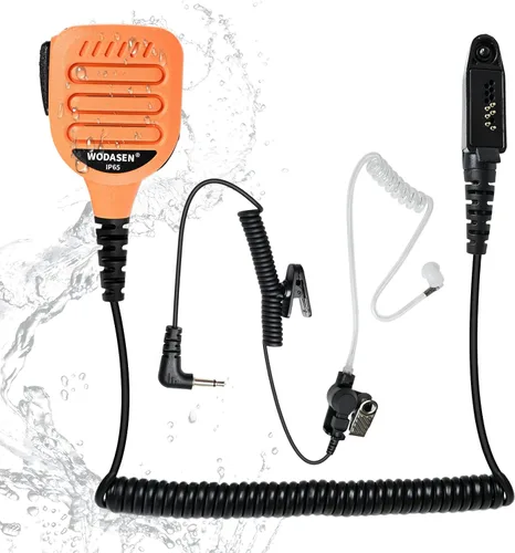 Vista 10 de WODASEN Micrófono de altavoz de radio impermeable Walkie Talkie Micrófono de mano para Retevis Ailunce HD1 RT29 RT47 RT47V RT48 RT82 RT83 RT87 NR30