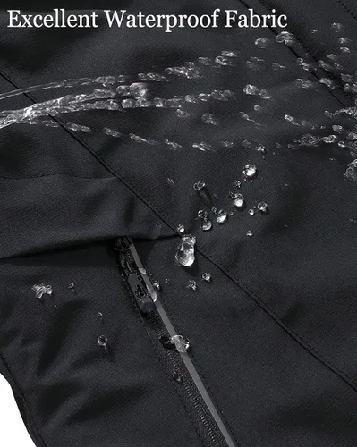 Vista 5 de Chaqueta de esquí impermeable con capucha para hombre, abrigo cálido de nieve para el invierno