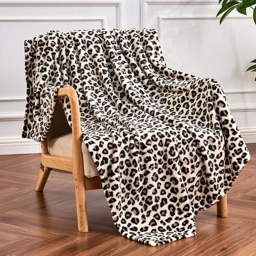 Vista 16 de Edenleaf - Manta con estampado de leopardo de forro polar, manta suave y acogedora para cama, sofá, viajes y camping, supersuave y mullida