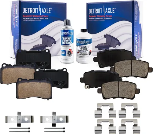 Vista 117 de Detroit Axle - Kit de freno delantero para Dodge Ram 1500 Durango Dakota Chrysler Aspen Dakota Driver Side Disco Freno Pinza de freno de cerámica