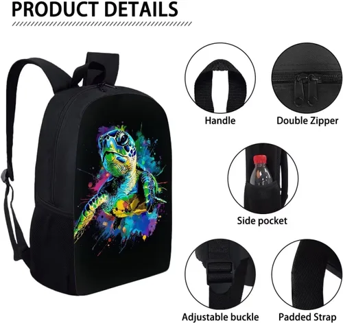 Vista 158 de HUGS IDEA Los animales frescos 3D niños escuela libro bolsa niños impresión mochilas, Baloncesto, Moderno