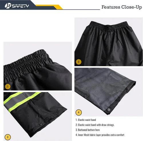 Vista 6 de JKSafety Chaqueta y pantalones reflectantes de alta visibilidad para lluvia, impermeables para hombres y mujeres, equipo de lluvia para agricultura
