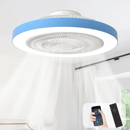 Vista 11 de Depuley Ventiladores de techo con luces y control remoto: ventilador de techo de montaje empotrado moderno de perfil bajo de 20 pulgadas con control