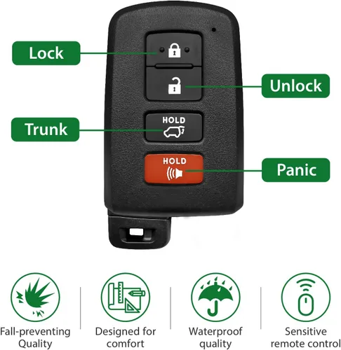 Vista 6 de Repuesto para Toyota RAV4 GNE 281451-0020 2016 2017 2018 Smart Proximity Toyota RAV4 GNE 281451-0020 Llavero HYQ14FBA 314.3MHz 4 botones