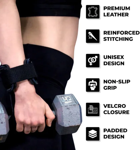 Vista 3 de Weight Lifting Grips with Wrist Straps - Non Slip Lifting Straps for Weightlifting, Deadlifting, Powerlifting and Pull Ups, Padded Weight Lifting