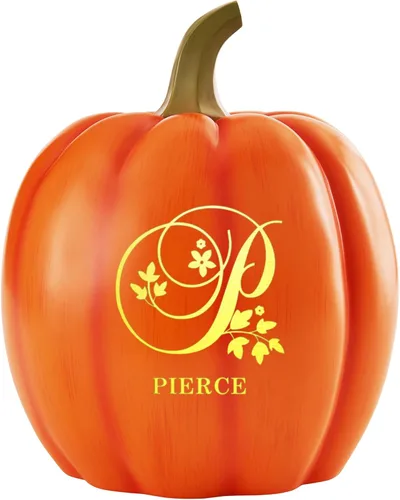 Vista 16 de Let's Make Memories - Lámpara de calabaza con nombre - Adorno de otoño - Calabaza luminosa de uso interior/exterior - Nombre e iniciales