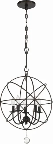 Vista 3 de Crystorama Solaris - Mini lámpara de araña de bronce inglés de 5 luces Bronce (English Bronze)
