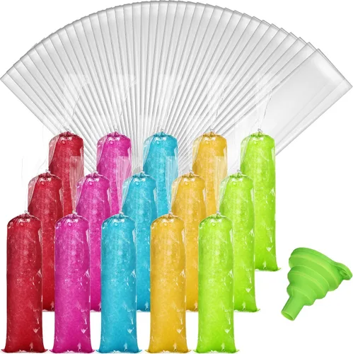 Vista 8 de Yexiya 400 bolsas de plástico para helados, bolsas de molde de helado desechables, bolsa de paletas con embudo de silicona para hacer dulces
