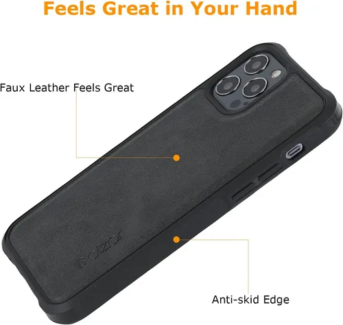 Vista 4 de MagBig Series - Funda para iPhone 12 y iPhone 12 Pro, placa de metal integrada para soporte magnético de automóvil, compatible con carga