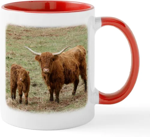 Vista 18 de CafePress Heilan Coo (Highland Cow) Taza de café de cerámica de 11 oz (11.0 fl oz)