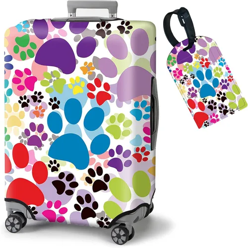 Vista 12 de FUYOCWE Fundas de equipaje para maleta, aprobadas por la TSA, protector elástico lavable para maleta, se adapta a accesorios de viaje de 19 a 32