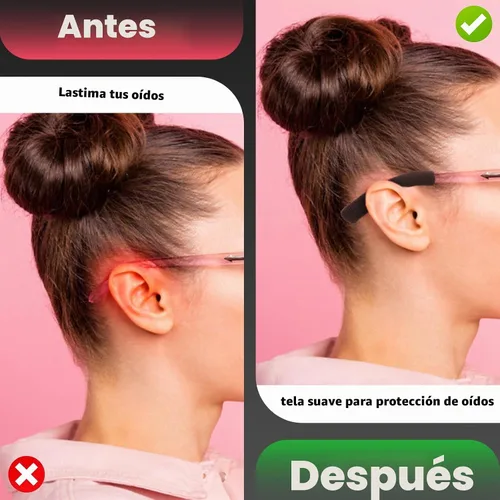 Vista 5 de KAJUDA 4 pares de pinzas para las orejas, almohadillas de algodón de punto suave, almohadillas de oreja, puntas de las patillas de las gafas