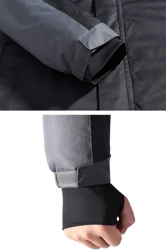 Vista 6 de HOW'ON - Chaqueta de invierno con capucha y forro polar, resistente al viento, impermeable, abrigo para montaña