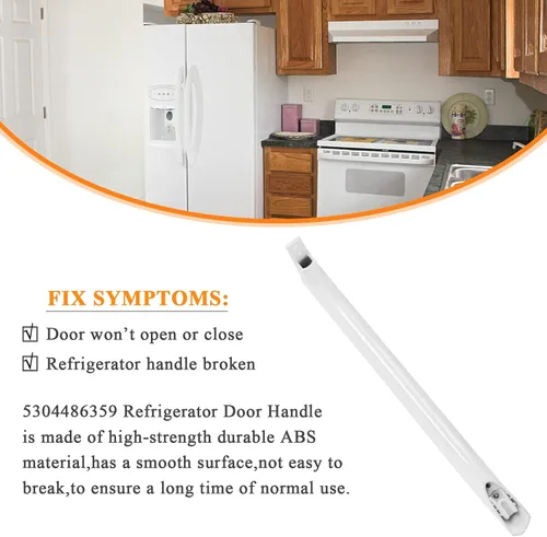Vista 4 de Blutoget 5304486359 5304506469 Manija para puerta de refrigerador inclinada a la derecha, 1 paquete. Compatible con refrigerador Frigidaire