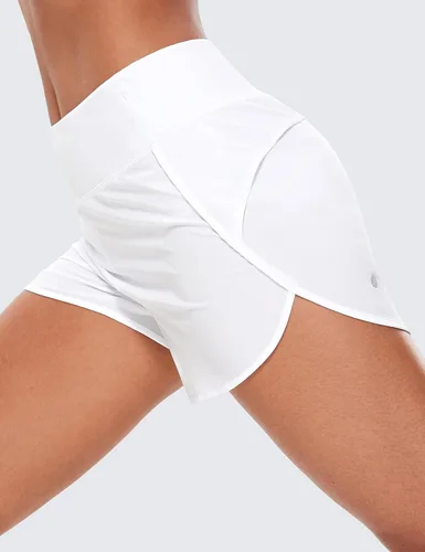 Vista 4 de Crz Yoga Pantalones cortos, ligeros, entrenamiento deportivo, para mujer, forro de 2.54 pulgadas, secado rápido, pantalones cortos de elastano