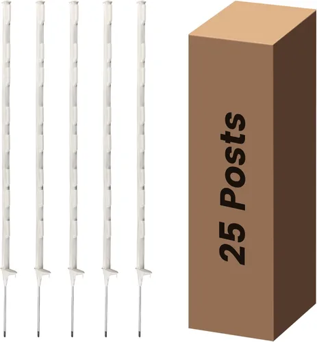 Vista 12 de Postes de Cerca Eléctrica Paquete de 25, Poste de Cerca de 48 pulgadas para Insertar, Postes Temporales de Plástico para Cerca para Protección