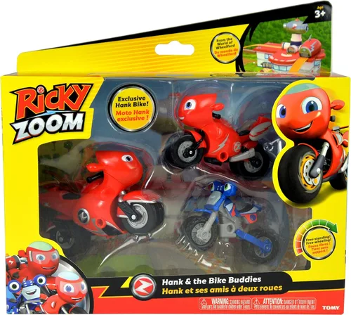 Vista 8 de Ricky Zoom Hank & The Bike Buddies - Juguetes de motocicleta (juego de 3), multicolor