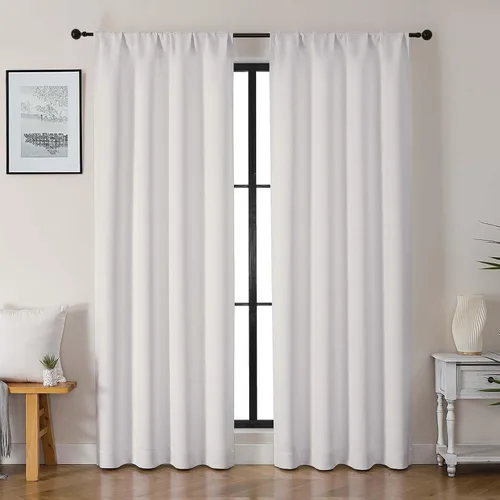 Vista 26 de Gwine Cortinas opacas para dormitorio, 54 pulgadas de largo, paneles de cortina de ventana con aislamiento térmico y reducción de ruido, cortinas