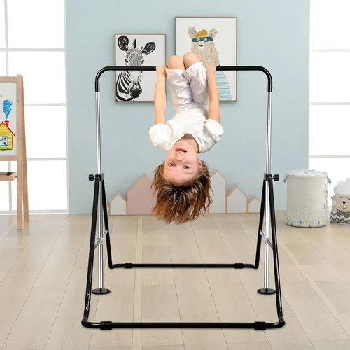 Vista 8 de Expandable Gymnastics Bars with Ring, Adjustable Height Gymnastic Horizontal Bars, Gym Junior Training Bar Children Folding Training Monkey Bars for