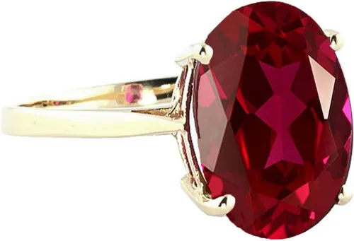 Vista 2 de Galaxy Gold GG Anillo de oro macizo de 14 k de 7.5 quilates con forma ovalada rubí