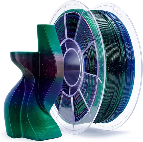 Vista 15 de ZIRO - Rápido cambio de color PLA, filamento translúcido multicolor de 1.75mm, material para impresión 3D, carrete de 1kg, precisión dimensional