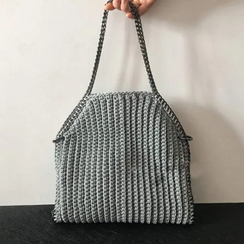 Vista 8 de Cordón de hilo artístico de 14.11 oz, hilo de poliéster color burdeos, para tejer macramé, bolsas de ganchillo, canasta de ganchillo, sombrero