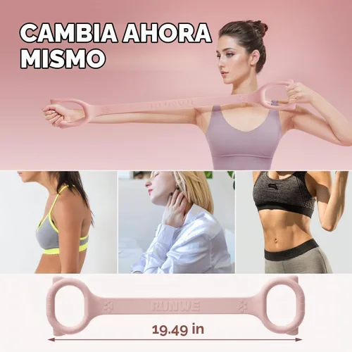 Vista 6 de Figure 8 Workout Resistance Band - 3 Elasticities Optional 20 30 40lb, Thicker Durable Arm Back Shoulder Exercise Elastic Rope Yoga Straps Pilates