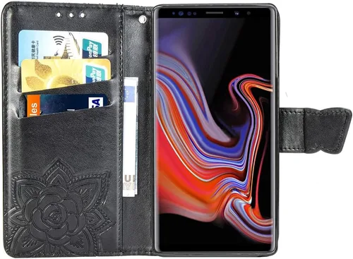 Vista 2 de GYHOYA Funda de piel tipo cartera compatible con Samsung Galaxy Note 9 para mujer, con función atril magnética y tarjetero para Samsung Galaxy Note