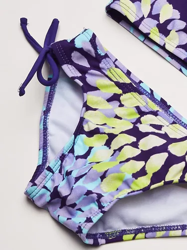 Vista 4 de Kanu Surf - Traje de baño de 2 piezas tipo tankini, con cuello halter y estampado de margaritas, con factor de protección ultravioleta 50+
