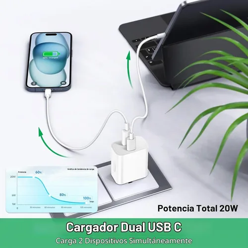 Vista 2 de Bloque de carga USB C, paquete de 5 bloques de carga tipo C, caja de carga rápida PD de 20 W, cubo de ladrillo compatible con iPhone 16/15/14 Pro