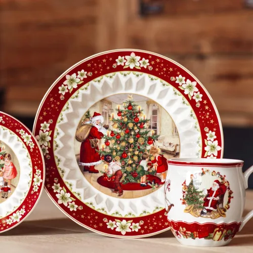 Vista 5 de Villeroy & Boch - Cuenco de fantasía de juguete, grande, intercambiable de regalos 9.8 x 1.8 in, porcelana premium, edición navideña, 14-8332-3631