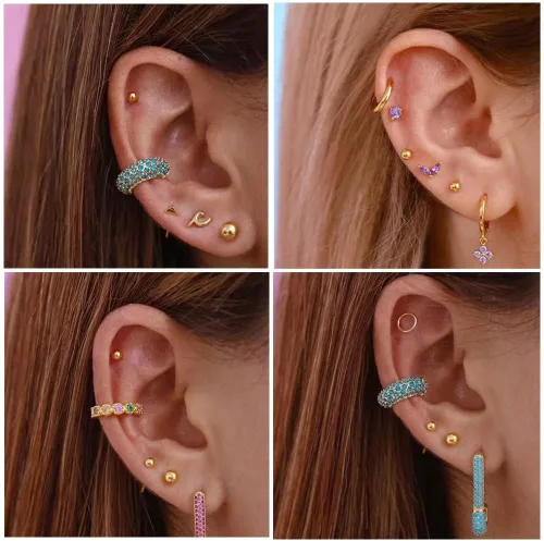 Vista 7 de Aretes de bola de titanio, hipoalergénicos, para mujeres y hombres, orejas sensibles, color negro, 0.118 in, 0.157 in, 0.197 in, parte trasera