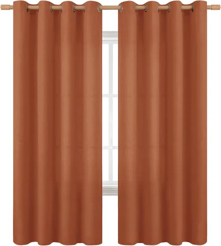 Vista 17 de BGment Cortinas de Lino Beige de 63 Pulgadas de Largo 2 Paneles - Tratamientos para Ventanas con Textura de Arpillera Filtrantes de Luz Cortinas
