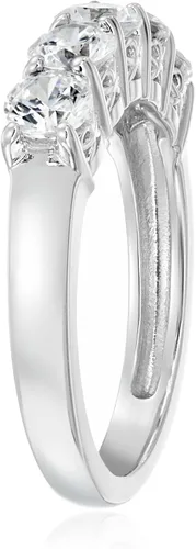 Vista 2 de Tienda Collection Sterling Silver Five-Stone Ring set with Round Cut Infinite Elements Cubic Zirconia