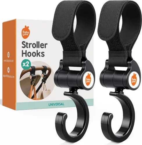 Vista 11 de Baby Uma Stroller Hooks for Bags - Non-Slip, One-Hand Use