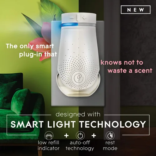 Vista 3 de Glade PlugIn Plus kit básico de ambientador, aceite perfumado para el hogar y el baño, Aqua Waves, 2.01 onzas líquidas, 1 calentador y 3 recargas