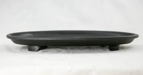 Vista 2 de Oval Negro de plástico Humedad/bandeja de goteo para Bonsai Árbol 9.5"x 6.5"x 1