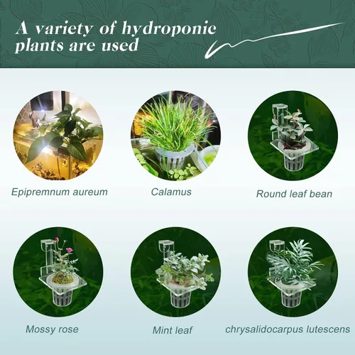 Vista 6 de Soporte acrílico para plantas de acuario para colgar plantas acuáticas, gancho ajustable para pecera para colgar cultivo y decoración de acuarios