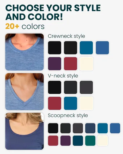 Vista 3 de 100% Merino Wool Base Layer Women - Thermal Merino Wool Shirt Women 190 morado oscuro