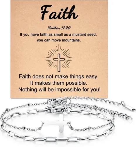 Vista 9 de Tarsus Pulsera de cruz para mujeres y hombres, regalos religiosos para mujeres y hombres, regalos cristianos para mujeres, amigos, familia