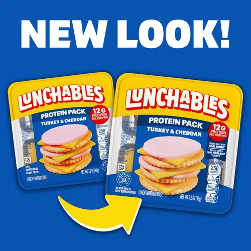 Vista 4 de Lunchables, Paquete de proteínas, pavo y queso cheddar, paquete de 3.2
