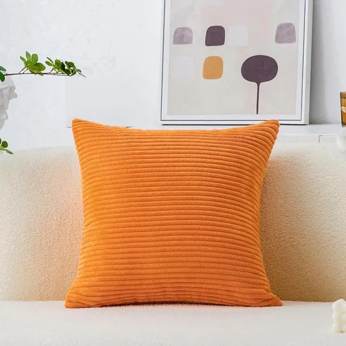 Vista 39 de Home Brilliant Funda de almohada de primavera de 18x18 pulgadas, funda de almohada de terciopelo a rayas para silla y sofá, funda de almohada