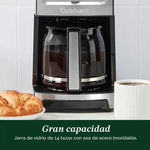 Vista 7 de Cuisinart - Cafetera programable PerfecTemp de 14 tazas DCC-3500SS con jarra de vidrio, ajuste de 1-4 tazas, control de intensidad de preparación