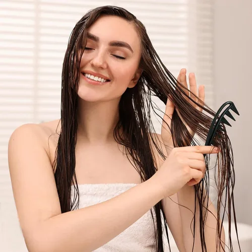 Vista 3 de Quacc 2 peines de dientes anchos para rizar el cabello, de plástico resistente, peine de peinado de salón, peines de dientes de tiburón grandes