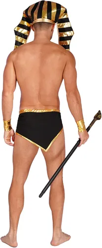 Vista 4 de Disfraz sexy de rey egipcio para hombre, disfraz de Halloween, juego de rol, ropa