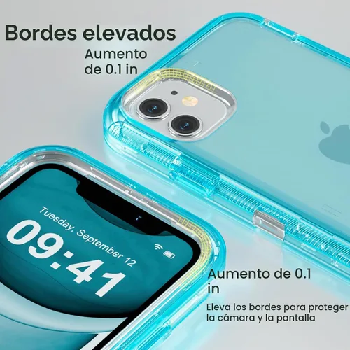 Vista 4 de Follaroma Funda para iPhone 11, Protección Resistente a Prueba de Golpes para Fundas de Teléfono, Anticaídas, Cubierta Protectora Transparente