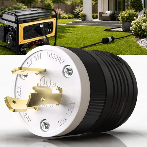 Vista 24 de Paquete de 1 enchufe de bloqueo NEMA L14‑30P de 30 amperios macho 30A 250V Twist Lock L14‑30, enchufe de grado industrial de 3 polos de 4 cables