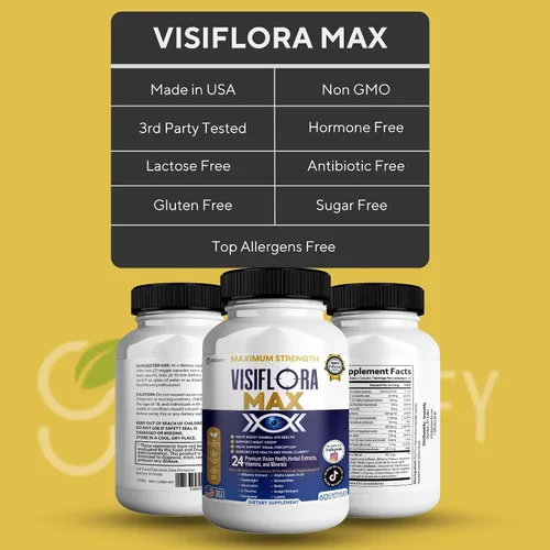 Vista 2 de VisiFlora Max Suplemento para la salud ocular, vitaminas y minerales, luteína, extracto de arándano, 60 cápsulas (2)